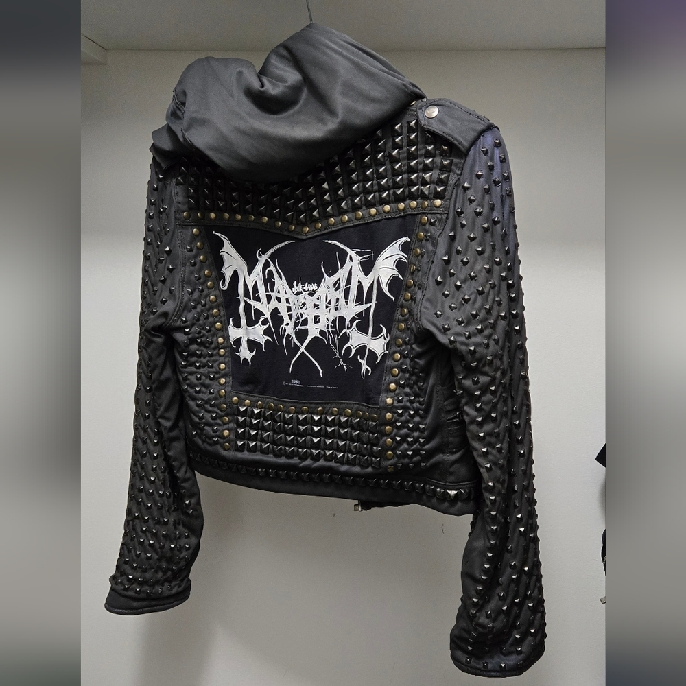Mayhem x Toxic Vision Upcycled Studded Biker Jacket